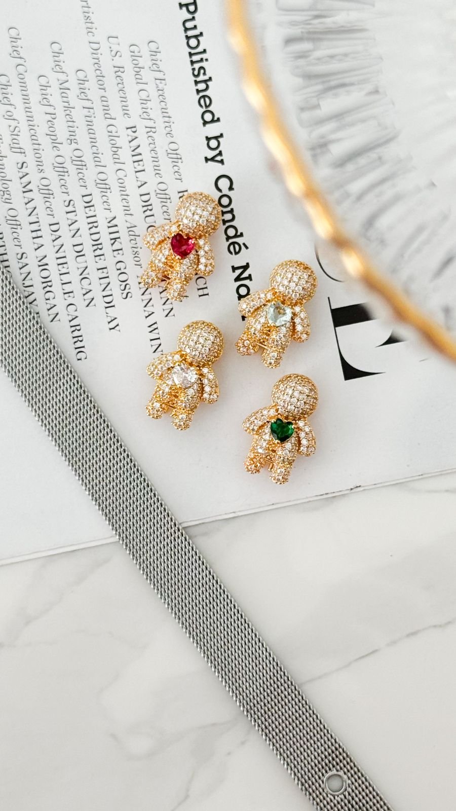 Berloque Filhos Cravejado Semi Jóia