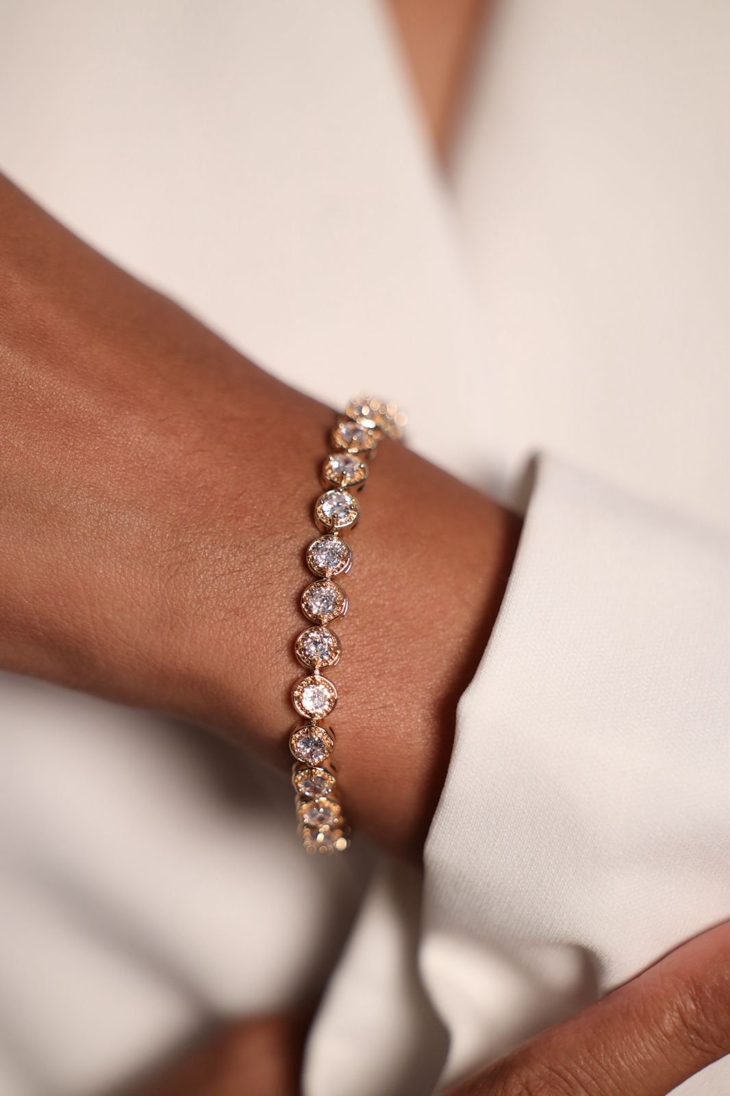 Pulseira Riviera Balls Fecho Gaveta com Zircônias Cravejadas Semi Joia