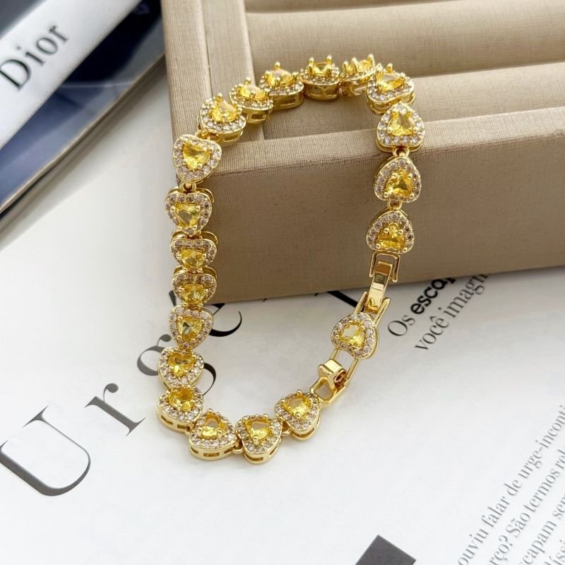 Pulseira Riviera Coração Amarelo Semi Joia