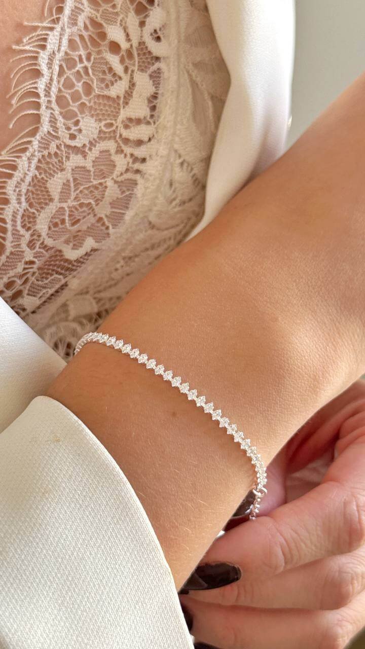 Pulseira Riviera Minimalista Folheado á Prata 925