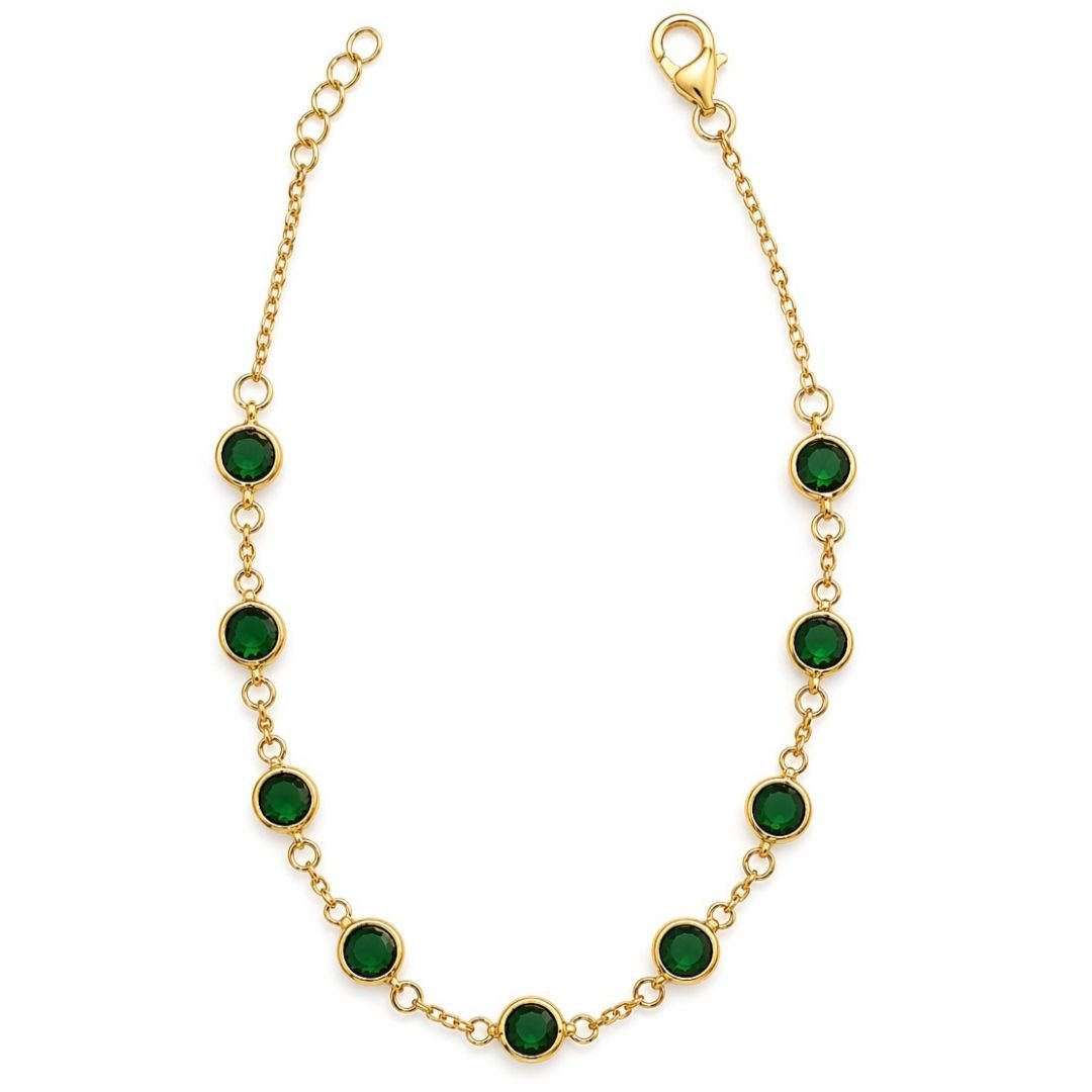 Pulseira TIFF Cristal Verde Semi Joia