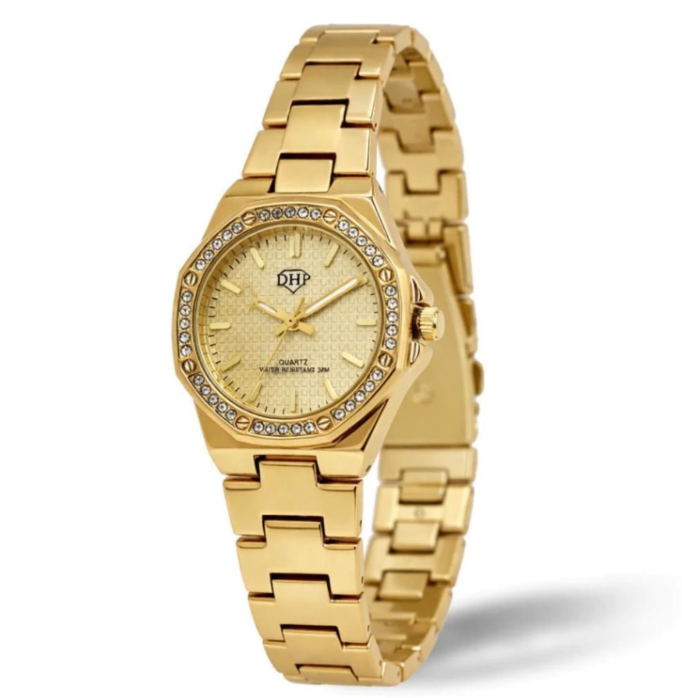 Relógio Cart Dourado com Zircônias Cravejadas